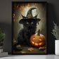 Black Cat Mystique Halloween Canvas Painting, Spooky Season Wall Art Decor, Halloween Poster Gift For Cat Lovers