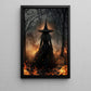 Flames Of The Forgotten Forest, Witches Canvas Painting, Spooky Season Wall Art Decor, Halloween Poster Gift For Witch Lovers