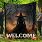 A Witch In The Forest, Witches Fleece Blanket - Sherpa Blanket, Halloween Blanket Gift For Witch Lovers