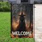 Witch In The Forest, Halloween Garden Flag & House Flag, Witch Outdoor Decor, Spooky Yard Decor Gift For Witch Lovers