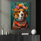 A Beagle's Blossom Portrait, Floral Victorian Beagle Canvas Painting, Victorian Animal Wall Art Decor, Poster Gift For Dog Lovers