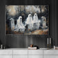 Halloween Ghost Canvas Painting, Haunted Council Wall Art Decor, Spooky Season Poster Gift For Ghost Lovers