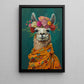 A Llama's Blossom Portrait, Floral Victorian Llama Canvas Painting, Victorian Animal Wall Art Decor, Poster Gift For Llama Lovers