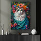 A Cat's Blossom Portrait, Floral Victorian Cat Canvas Painting, Victorian Animal Wall Art Decor, Poster Gift For Cat Lovers