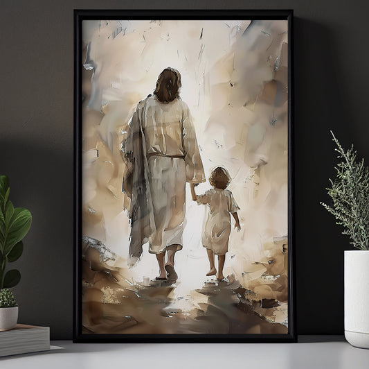 God Always Beside You Canvas Painting, Wall Art Decor, Poster Gift For God Lovers