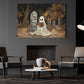 Funny Halloween Ghost Canvas Painting, Final Read In Peace Wall Art Decor, Spooky Season Poster Gift For Ghost Lovers