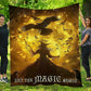 Let The Magic Begin, Witches Fleece Blanket - Sherpa Blanket, Halloween Blanket Gift For Witch Lovers