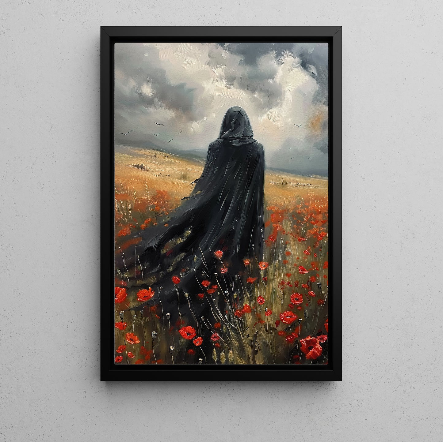 Through The Fields Of Red, Witches Canvas Painting, Spooky Season Wall Art Decor, Halloween Poster Gift For Witch Lovers