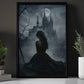 Gothic Elegy Under The Moonlight, Mystery Canvas Painting, Spooky Season Wall Art Decor, Halloween Poster Gift For Woman Lovers