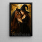 Halloween Horse Witch Canvas Painting, Witch Loving Her Horse Wall Art Decor, Spooky Season Poster Gift For Horse Lovers, Witch Lovers