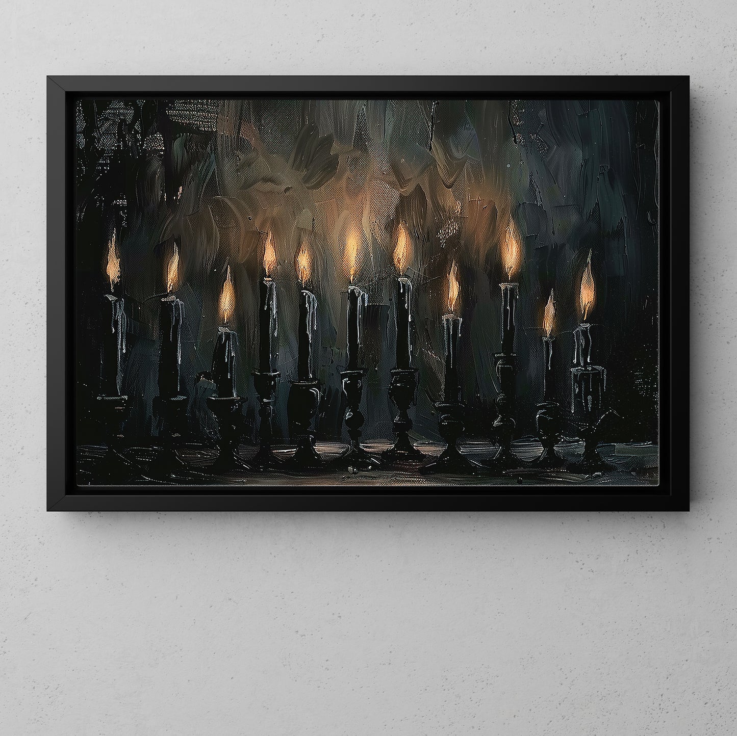 Echoes Of Light, Candle Canvas Painting, Spooky Season Wall Art Decor, Halloween Poster Gift For Candle Lovers