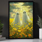 A Ghostly Gathering In The Meadow, Ghost Canvas Painting, Spooky Season Wall Art Decor, Halloween Poster Gift For Ghost Lovers