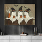 Ghostly Gathering, Ghost Canvas Painting, Spooky Season Wall Art Decor, Halloween Poster Gift For Ghost Lovers