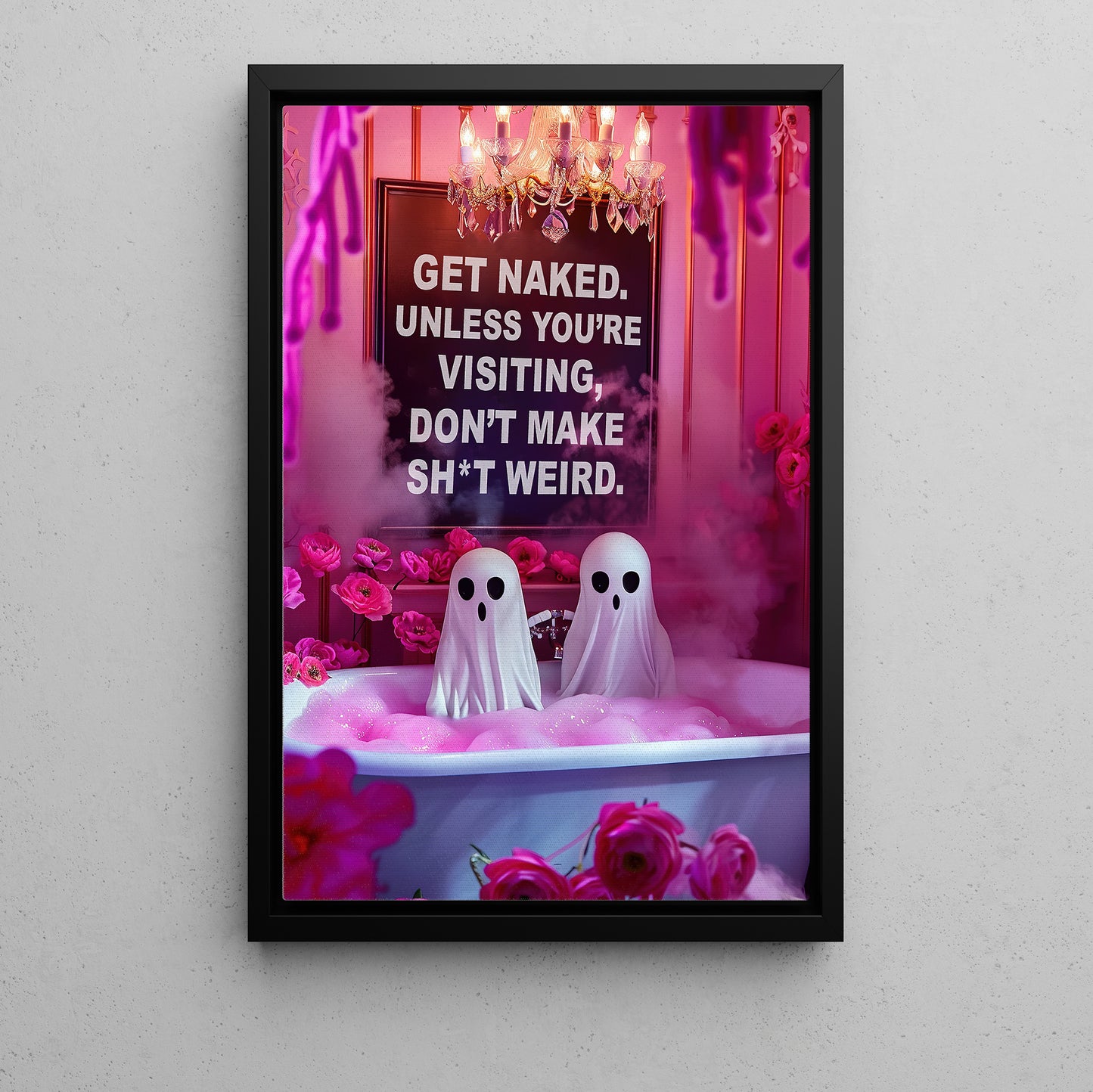 Spooky Spa Day, Ghost Canvas Painting, Spooky Season Wall Art Decor, Halloween Poster Gift For Ghost Lovers