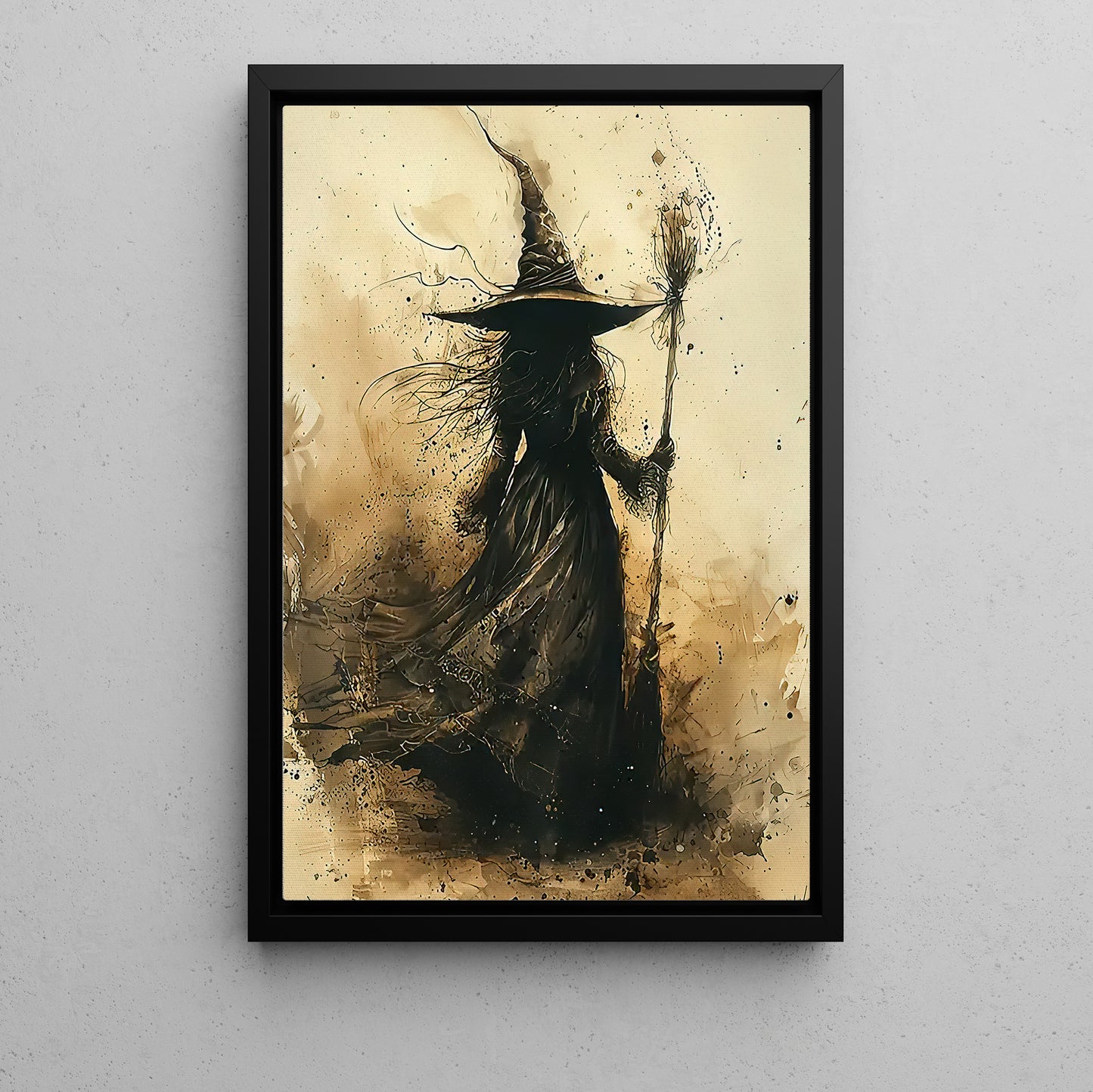 Windswept Witch, Witches Canvas Painting, Spooky Season Wall Art Decor, Halloween Poster Gift For Witch Lovers