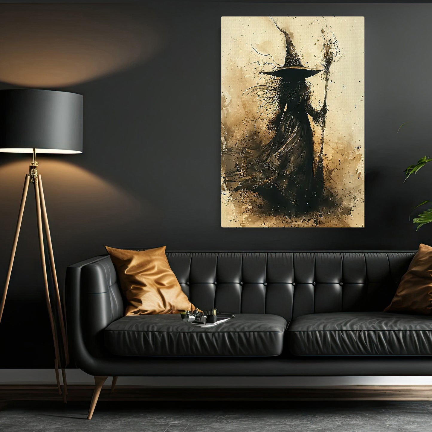 Windswept Witch, Witches Canvas Painting, Spooky Season Wall Art Decor, Halloween Poster Gift For Witch Lovers