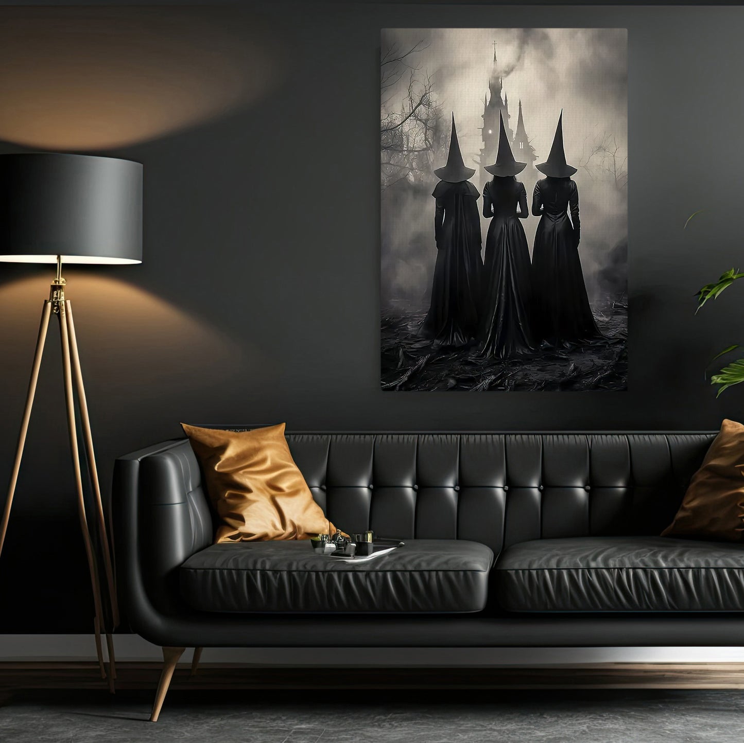 The Coven's Return, Witches Canvas Painting, Spooky Season Wall Art Decor, Halloween Poster Gift For Witch Lovers
