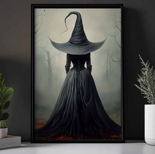 The Enigmatic Witch, Witches Canvas Painting, Spooky Season Wall Art Decor, Halloween Poster Gift For Witch Lovers