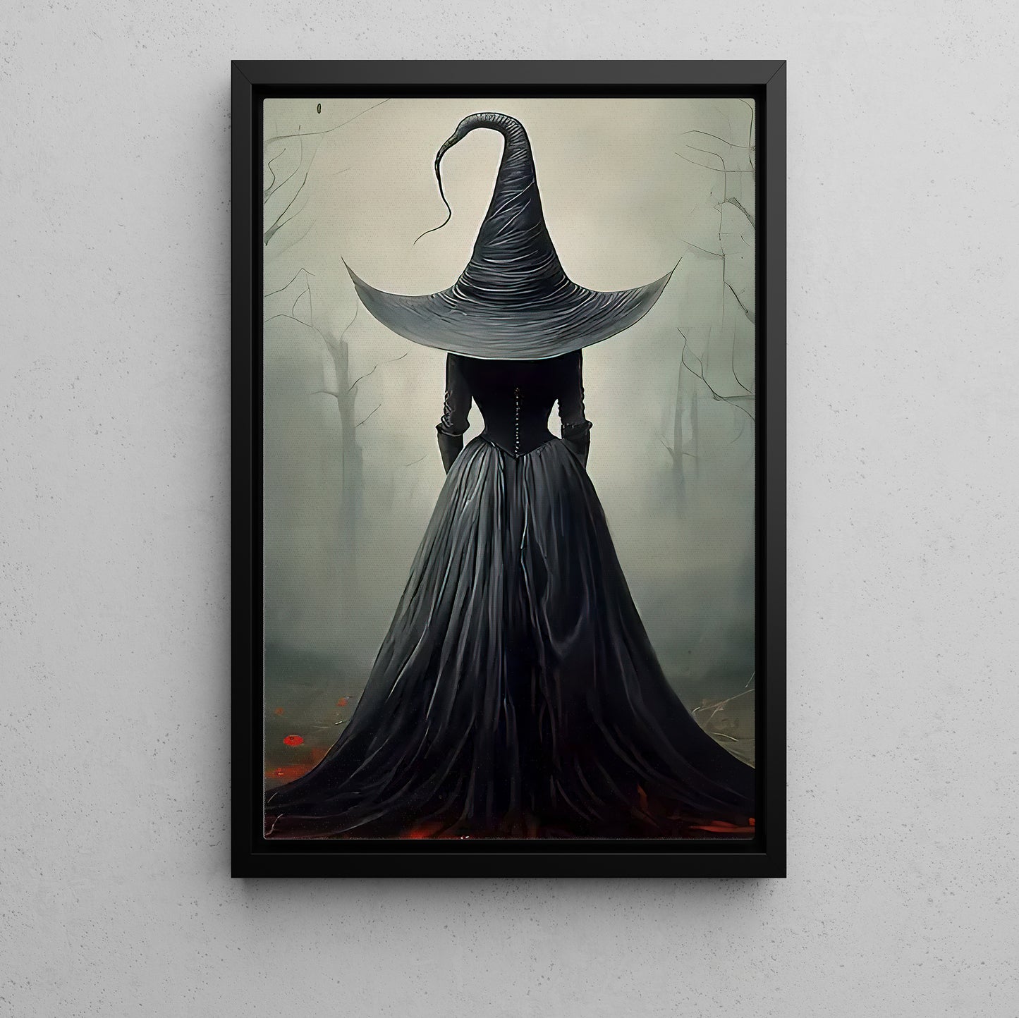 The Enigmatic Witch, Witches Canvas Painting, Spooky Season Wall Art Decor, Halloween Poster Gift For Witch Lovers