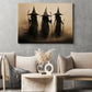 Shadows Of The Mist, Witch Canvas Painting, Spooky Season Wall Art Decor, Halloween Poster Gift For Witch Lovers