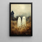 Haunted Companions, Ghost Canvas Painting, Spooky Season Wall Art Decor, Halloween Poster Gift For Ghost Lovers