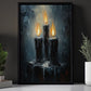 Burning Shadows, Candle Canvas Painting, Spooky Season Wall Art Decor, Halloween Poster Gift