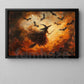 Halloween Witch Flying Canvas Painting, Riding The Wind Of Halloween Night Wall Art Decor, Spooky Season Poster Gift For Witch Lover