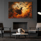 Halloween Witch Flying Canvas Painting, Riding The Wind Of Halloween Night Wall Art Decor, Spooky Season Poster Gift For Witch Lover