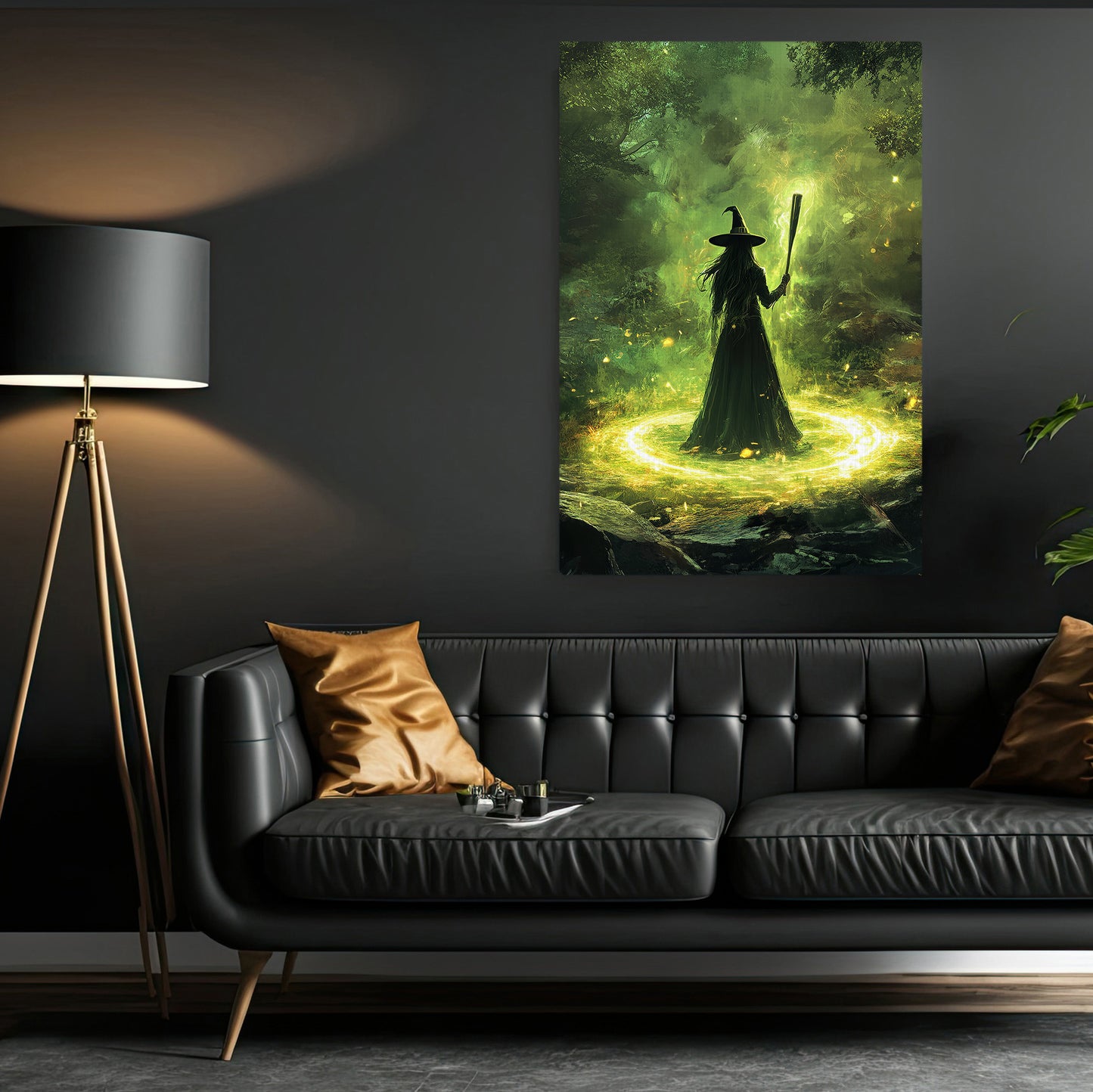 The Witch's Enchanted Softball Ritual, Softball Canvas Painting, Spooky Season Wall Art Decor, Halloween Poster Gift For Softball Lovers