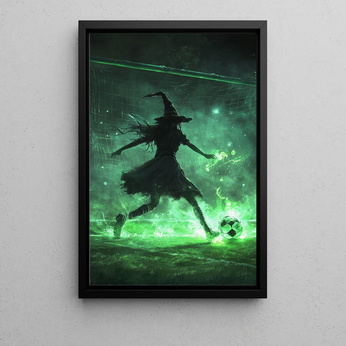 Cursed Corner Kick, Soccer Witch Canvas Painting, Spooky Season Wall Art Decor, Halloween Poster Gift For Soccer Lovers