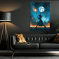 Witches' Baseball Coven, Baseball Canvas Painting, Spooky Season Wall Art Decor, Halloween Poster Gift For Baseball Lovers