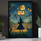 Witch’s Perfect Game, Softball Canvas Painting, Spooky Season Wall Art Decor, Halloween Poster Gift For Softball Lovers