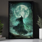 Under The Full Moon, Baseball Witch Canvas Painting, Spooky Season Wall Art Decor, Halloween Poster Gift For Baseball Lovers