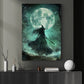 Under The Full Moon, Baseball Witch Canvas Painting, Spooky Season Wall Art Decor, Halloween Poster Gift For Baseball Lovers