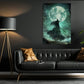 Under The Full Moon, Baseball Witch Canvas Painting, Spooky Season Wall Art Decor, Halloween Poster Gift For Baseball Lovers