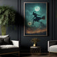 Witch’s Flying, Soccer Witch Canvas Painting, Spooky Season Wall Art Decor, Halloween Poster Gift For Soccer Lovers