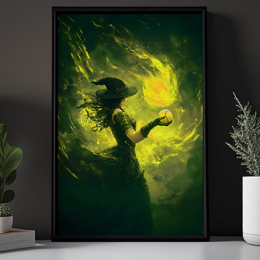 The Spellbound Softball, Softball Canvas Painting, Spooky Season Wall Art Decor, Halloween Poster Gift For Softball Lovers