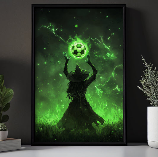 Magical Save, Soccer Witch Canvas Painting, Spooky Season Wall Art Decor, Halloween Poster Gift For Soccer Lovers