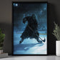 Ethereal Face-Off, Hockey Canvas Painting, Spooky Season Wall Art Decor, Halloween Poster Gift For Hockey Lovers