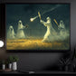 Ghostly Outfield, Baseball Canvas Painting, Spooky Season Wall Art Decor, Halloween Poster Gift For Baseball Lovers