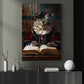 The Educated Tabby, Victorian Cat Canvas Painting, Victorian Animal Wall Art Decor, Poster Gift For Cat Lovers