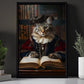 The Educated Tabby, Victorian Cat Canvas Painting, Victorian Animal Wall Art Decor, Poster Gift For Cat Lovers