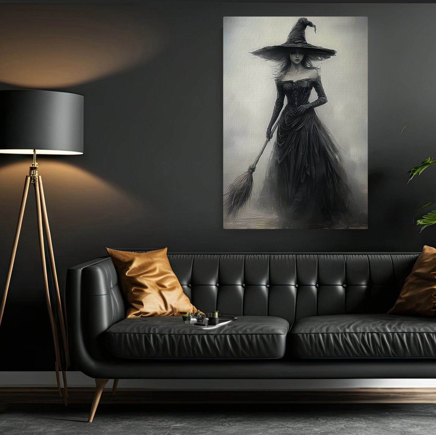 Mistress Of The Shadows, Witch Canvas Painting, Spooky Season Wall Art Decor, Halloween Poster Gift For Witch Lovers