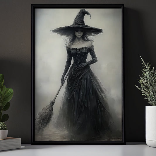 Mistress Of The Shadows, Witch Canvas Painting, Spooky Season Wall Art Decor, Halloween Poster Gift For Witch Lovers