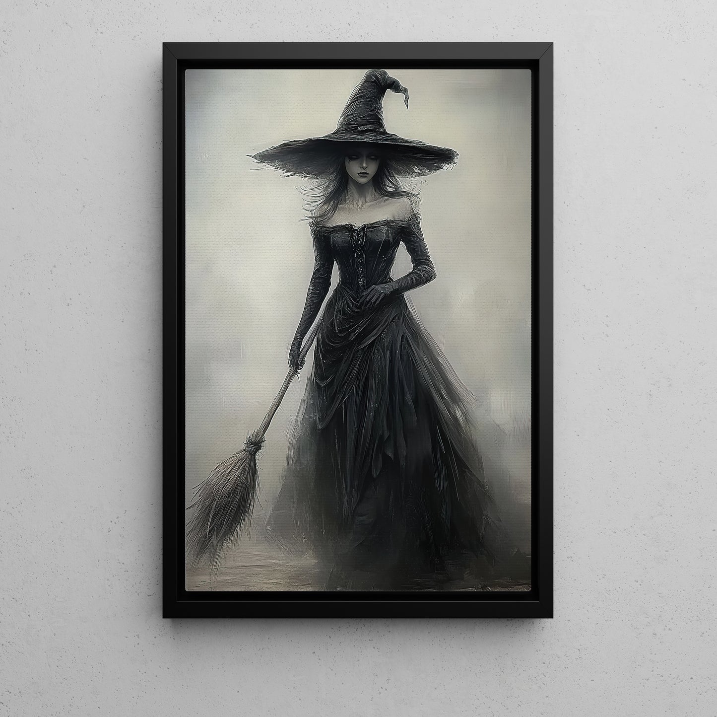 Mistress Of The Shadows, Witch Canvas Painting, Spooky Season Wall Art Decor, Halloween Poster Gift For Witch Lovers