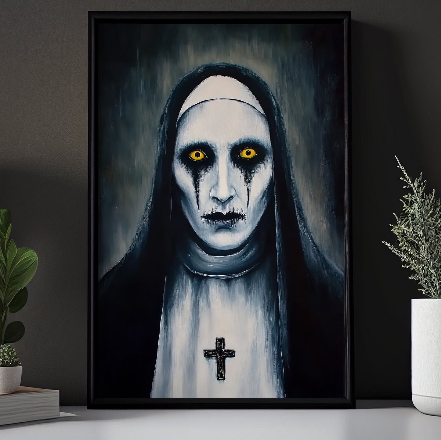 Eyes of the Abyss Shadows Canvas Painting, Spooky Season Wall Art Decor, Halloween Poster Gift