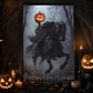 The Headless Horseman's Ride, Horse Canvas Painting, Spooky Season Wall Art Decor, Halloween Poster Gift For Horse Riding Lovers