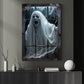 The Haunting Gaze, Ghost Canvas Painting, Spooky Season Wall Art Decor, Halloween Poster Gift For Ghost Lovers