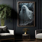 The Haunting Gaze, Ghost Canvas Painting, Spooky Season Wall Art Decor, Halloween Poster Gift For Ghost Lovers