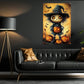 Cute Scarecrow Halloween Canvas Painting, Spooky Season Wall Art Decor, Halloween Poster Gift